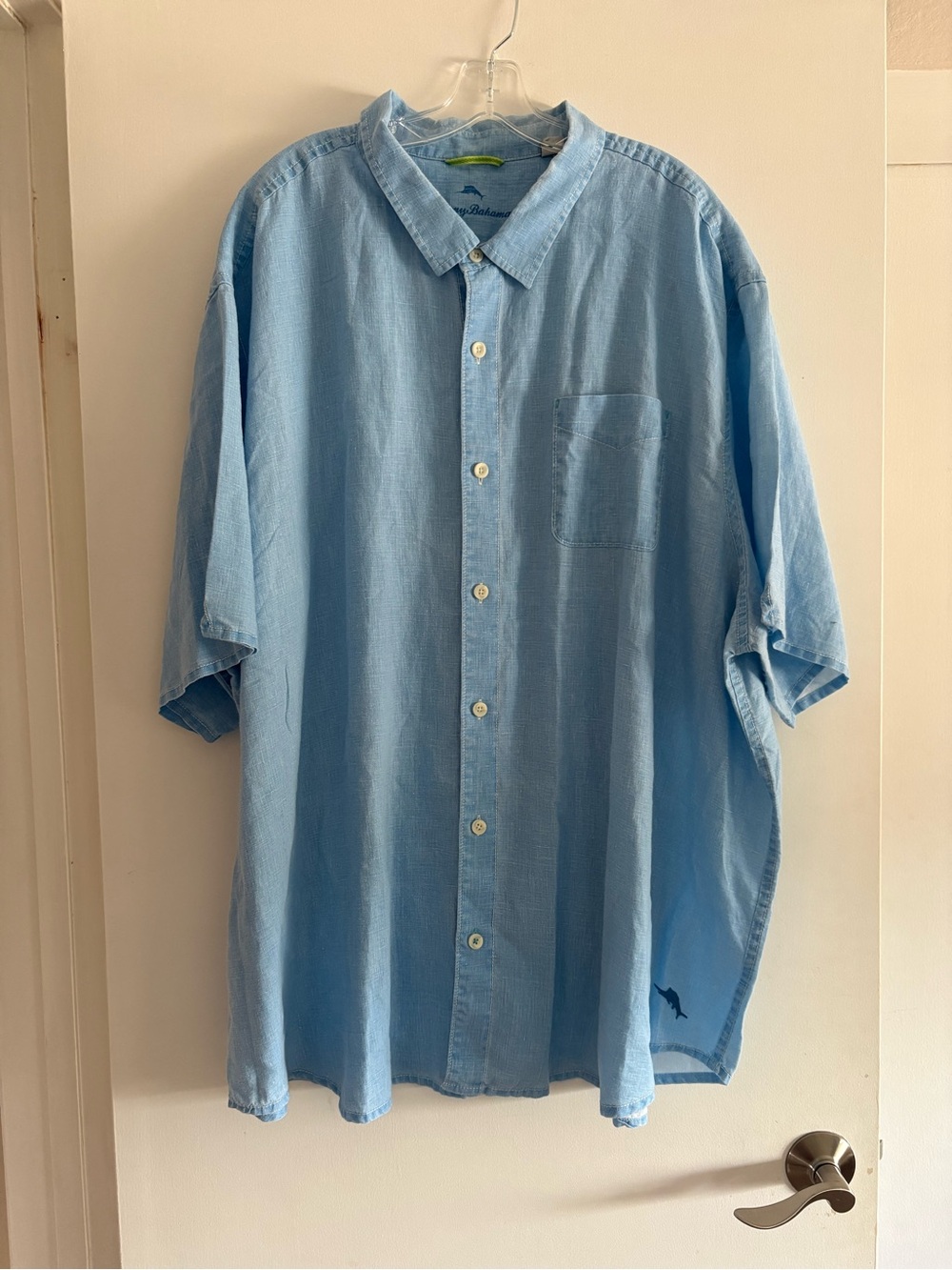 Light Blue Short-Sleeve Button-Up Tommy Bahama 4XL Shirt
